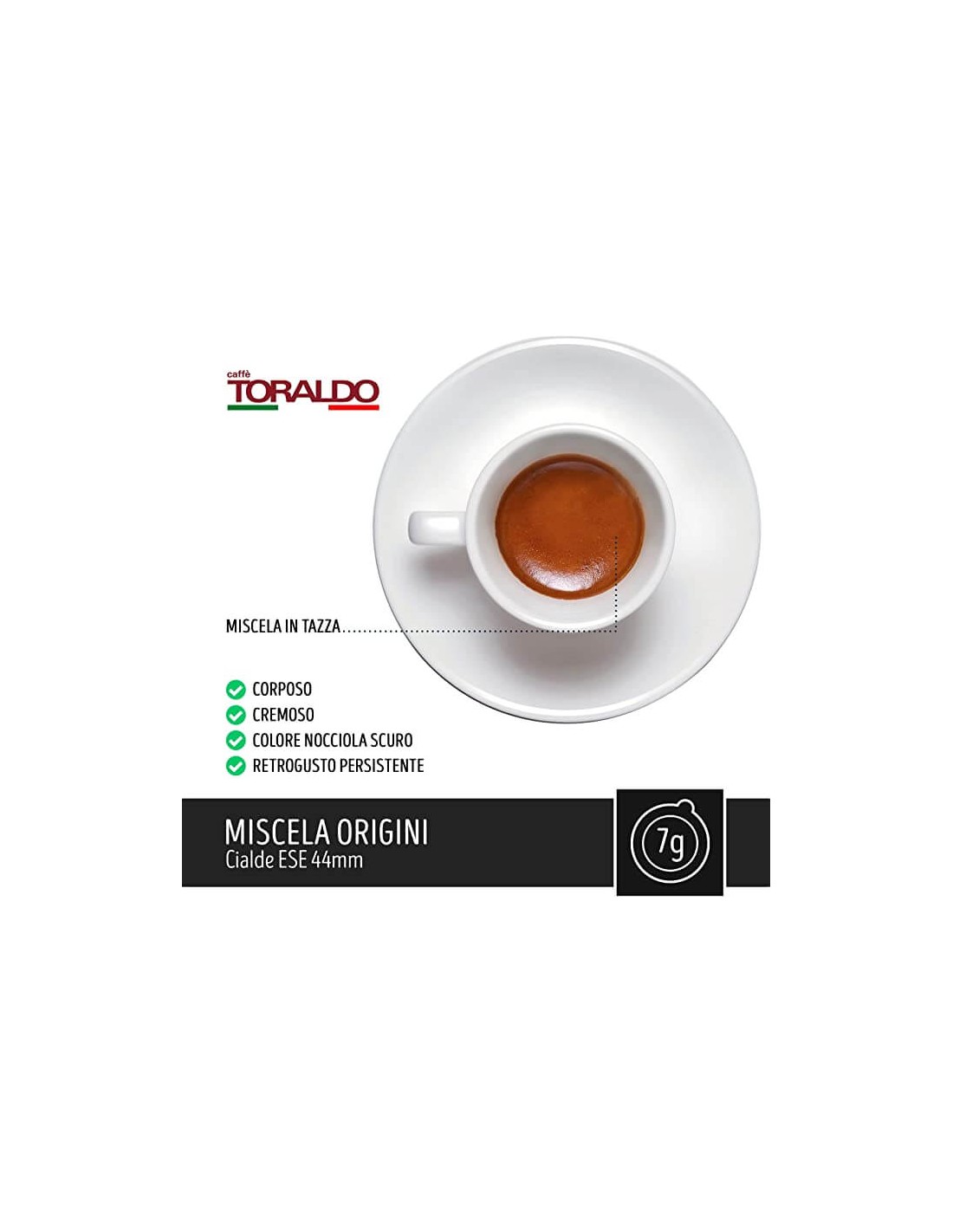150 Cialde ESE 44mm Caffè Toraldo (MISCELA ORIGINI)